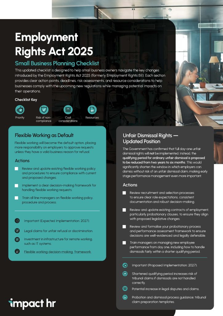 Employment Rights Act 25 Checklist