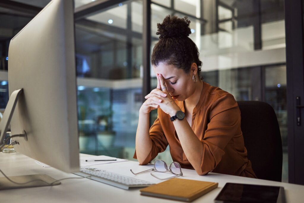 HR Retention - lady working late